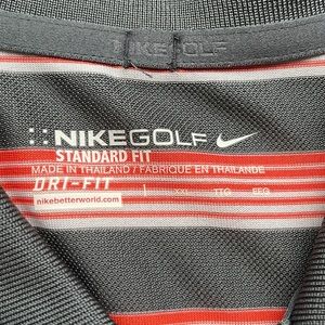 Nike Golf Mens XXL Standard Fit Orange white striped Shirt